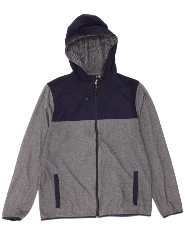 Under Armour Pull à capuche zippé pour homme Large Gris Colorblock Polyester