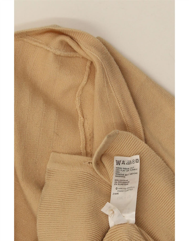 MARKS & SPENCER Pull cardigan court pour femme UK 12 Coton beige moyen