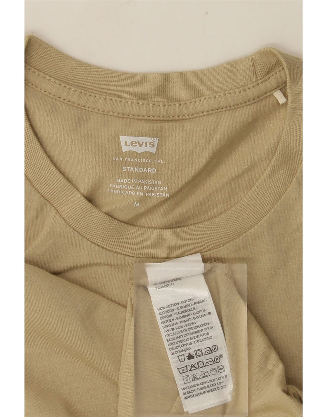 LEVI'S Top Standard Manches Longues Homme Beige Moyen Coton