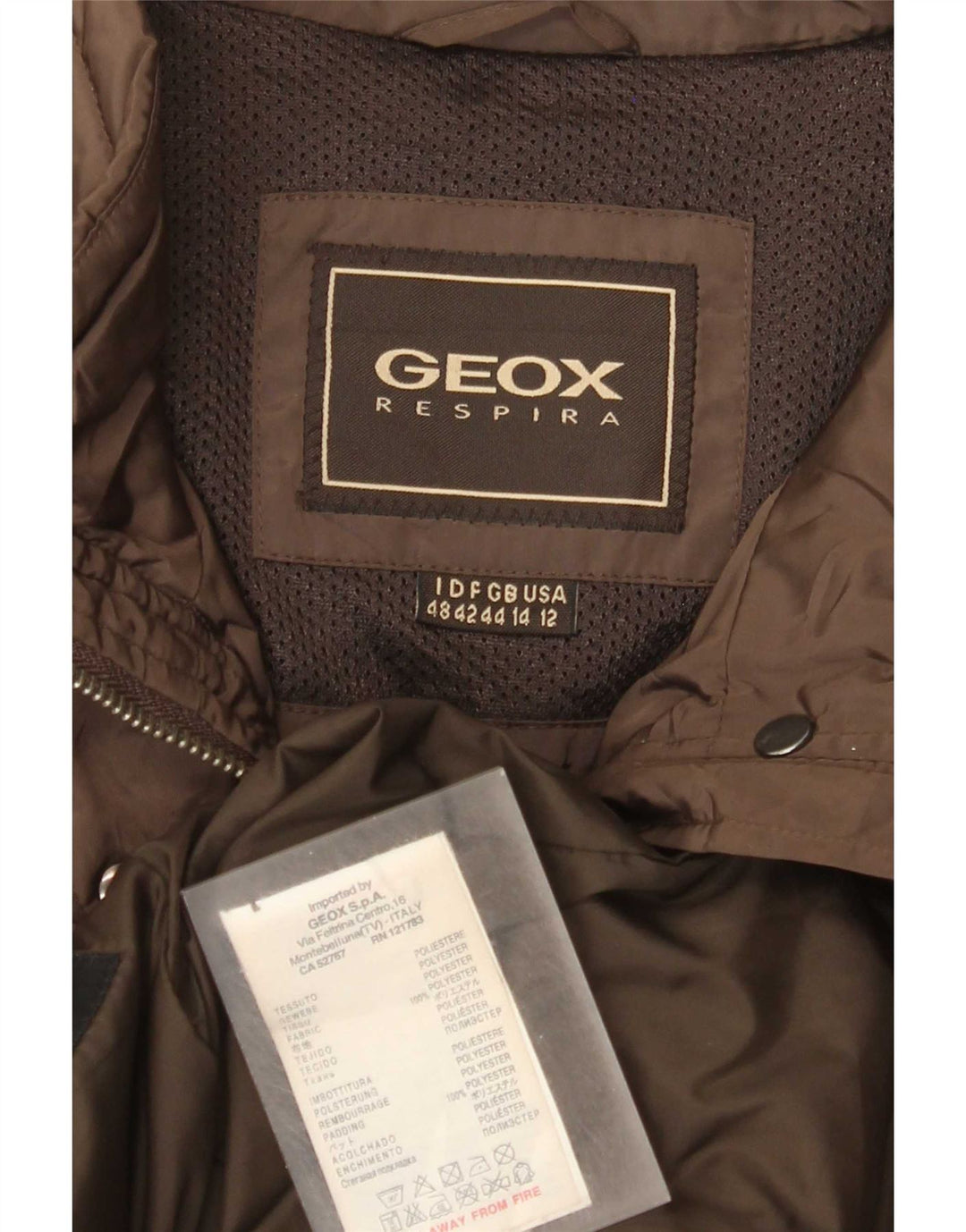 Geox Veste utilitaire pour femme UK 14 Large Marron Polyester