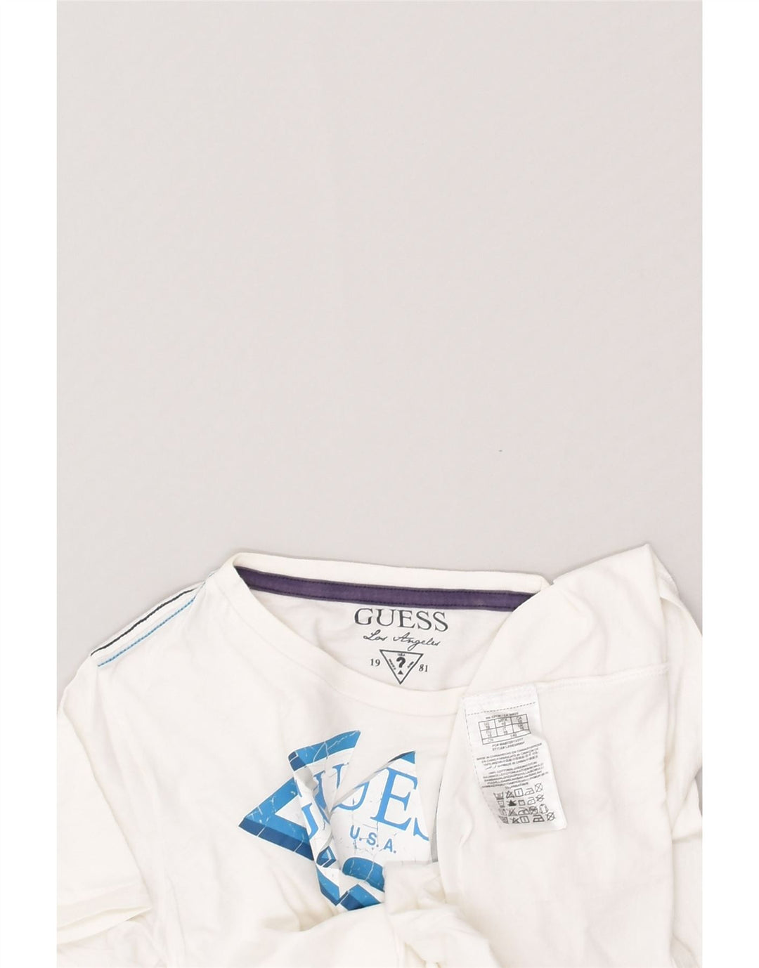 GUESS Girls Graphic T-Shirt Top 9-10 Years White Cotton | Vintage Guess | Thrift | Second-Hand Guess | Used Clothing | Messina Hembry 