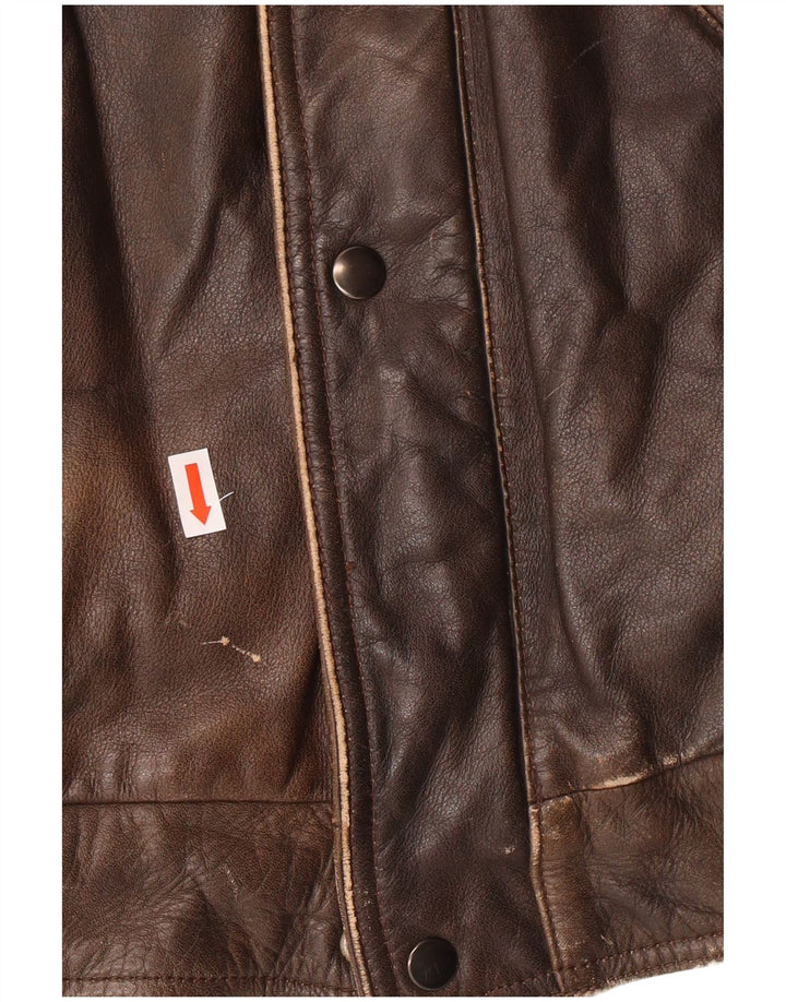 Harajuku Mother Veste en cuir pour homme UK 40 Grand cuir marron