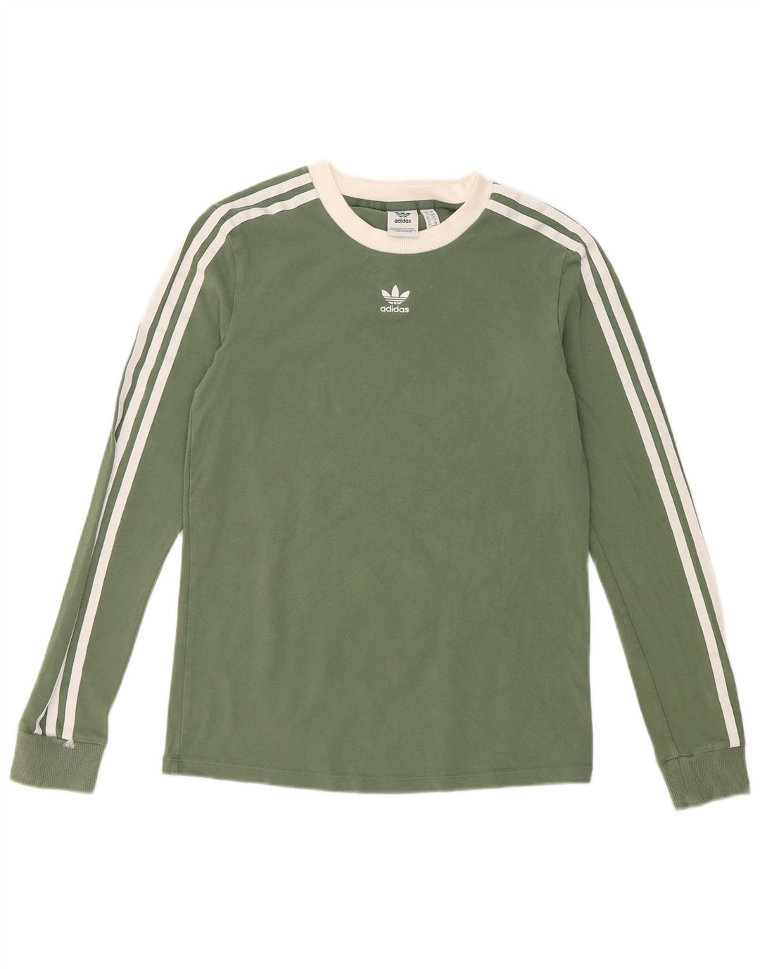 ADIDAS Haut à manches longues pour femme UK 10 Petit coton vert