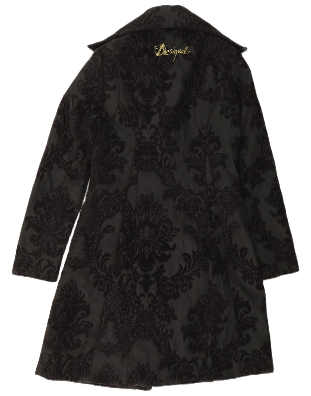 Desigual Manteau Femme EU 38 Moyen Noir Floral Polyester