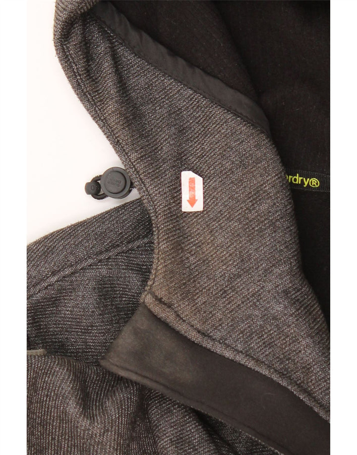 Superdry Veste coupe-vent à capuche pour hommes UK 38 Gris moyen Polyester