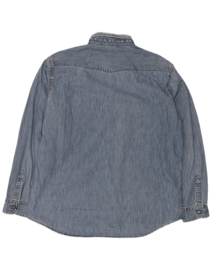 Carrera Chemise en jean western pour homme 2XL Bleu Coton Classique