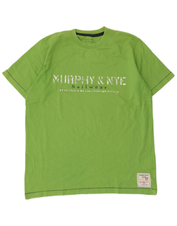 Murphy & Nye T-Shirt Graphique Homme Vert Moyen Coton