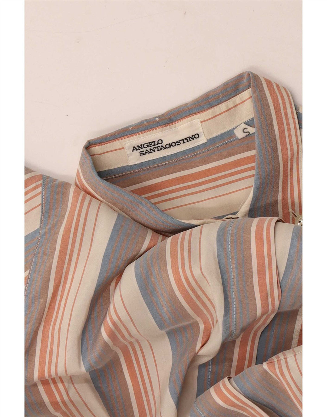 Angelo Santagostino Chemise Femme UK 10 Petit Rayé Multicolore