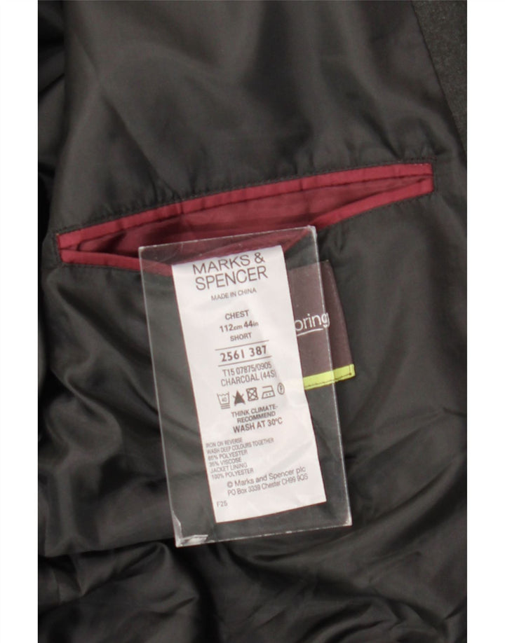 Marks & Spencer Veste blazer courte à 2 boutons pour homme UK 44 XL Gris Polyester