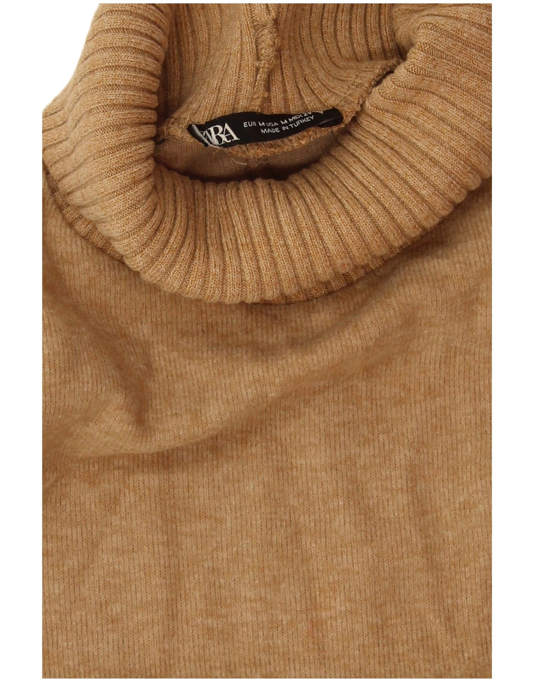 Zara Débardeur à col roulé pour femme UK 14 Polyester beige moyen