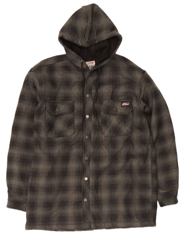 Dickies Chemise de bûcheron à capuche pour homme UK 38/40 Gris moyen à carreaux Polyester