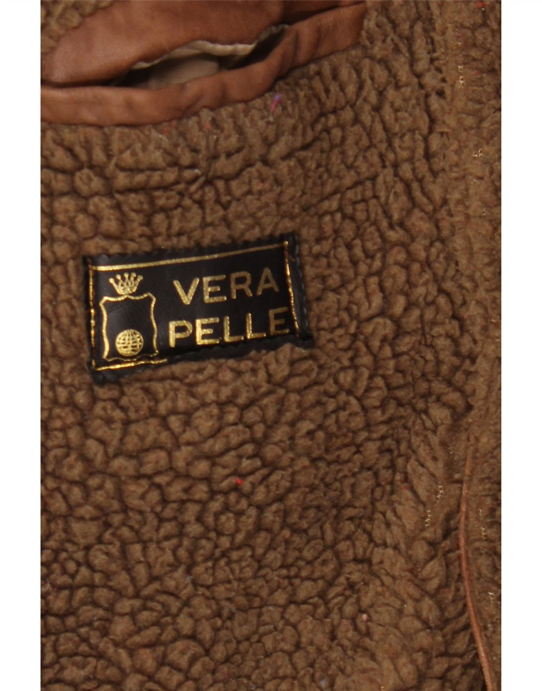 Veste Sherpa en cuir homme vintage UK 38 Cuir brun moyen