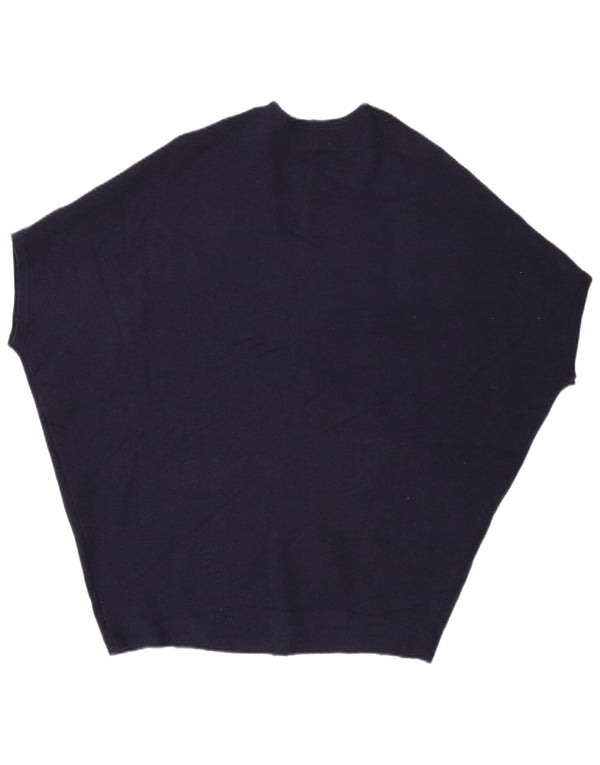 White Stuff Cardigan Poncho à Manches Courtes pour Femme UK 8 Small Bleu Marine
