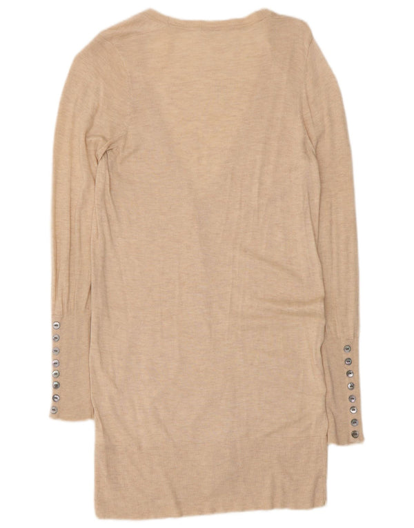 Marks & Spencer Pull cardigan long pour femme UK 12 Beige moyen moucheté