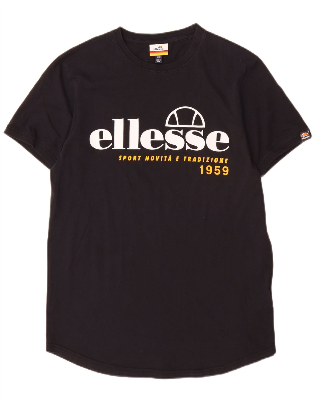 Ellesse T-Shirt Graphique Haut Noir Moyen Coton Homme