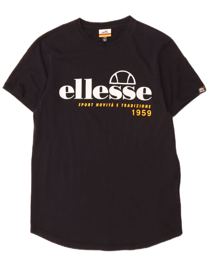 Ellesse T-Shirt Graphique Haut Noir Moyen Coton Homme