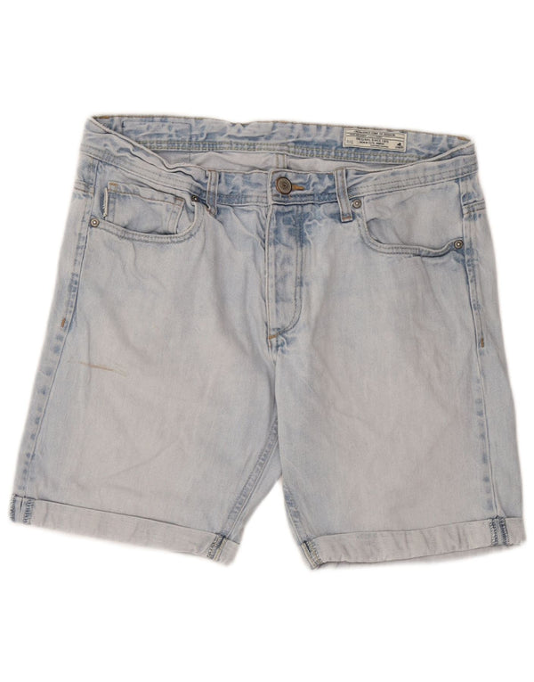 Jack & Jones Short en jean pour homme Large W34 Bleu Coton