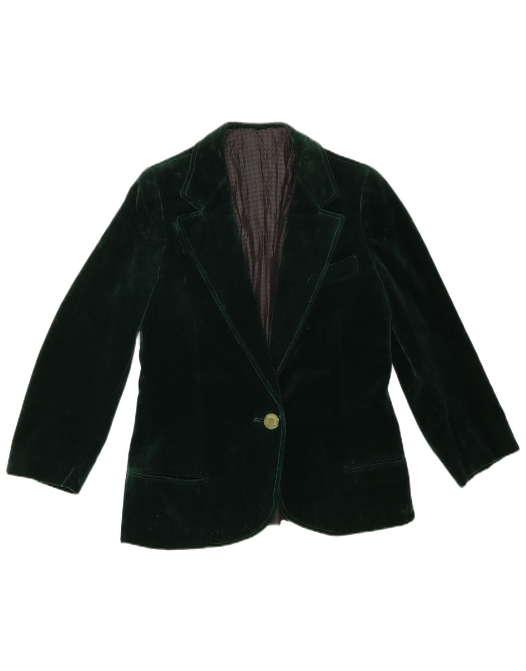 vintage Femmes 1 Bouton Blazer Veste UK 10 Petit Vert