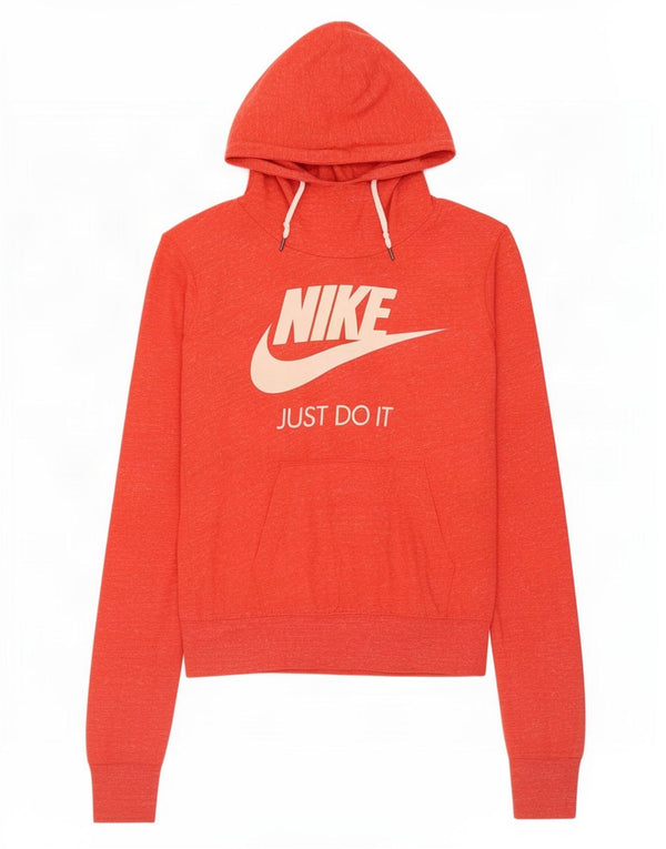 Nike Pull à capuche graphique pour femme UK 10 Petit coton moucheté orange