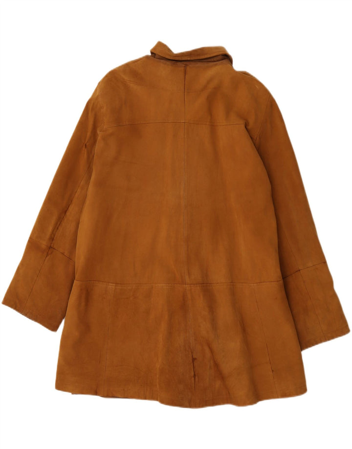 manteau en cuir surdimensionné femme vintage UK 20 2XL Cuir marron