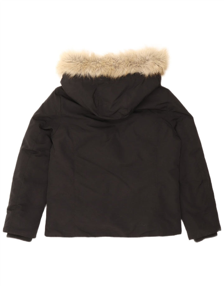 Tommy Hilfiger Veste matelassée à capuche pour femme UK 16 Large Noir Polyamide