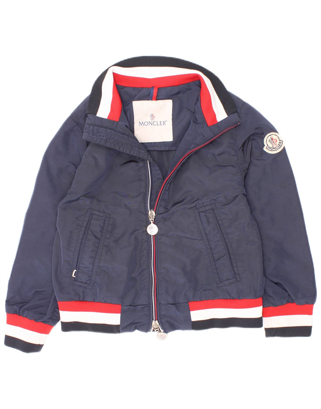 Moncler Blouson Bomber Garçon 3-4 Ans Bleu Marine Colourblock Polyamide