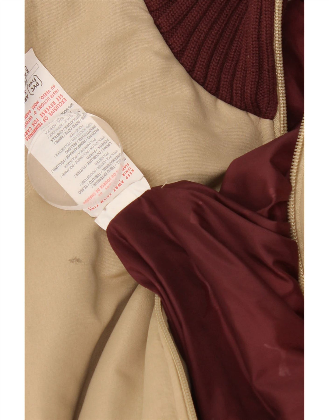Puma Veste bomber graphique pour femme UK 16 Large Beige Colorblock Polyester