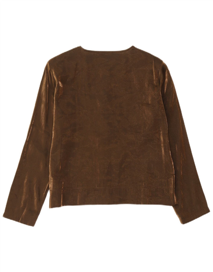 Chemisier chemise femme vintage EU 40 Viscose marron moyen