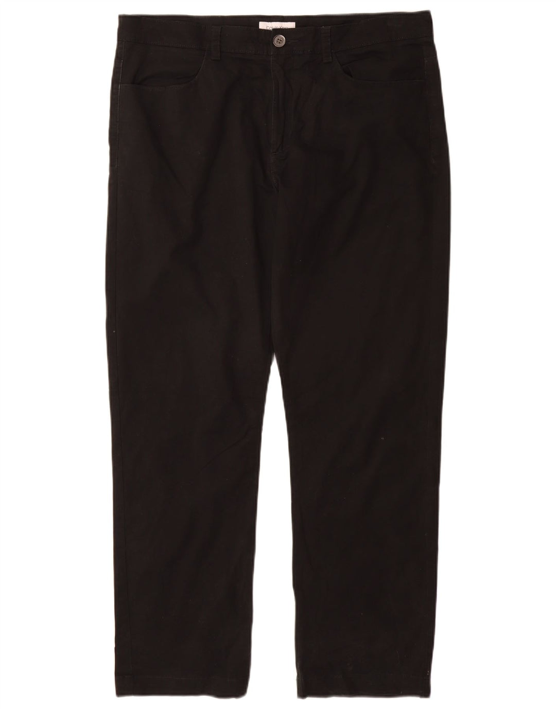 CALVIN KLEIN Pantalon décontracté droit pour homme W34 L30 Noir Coton