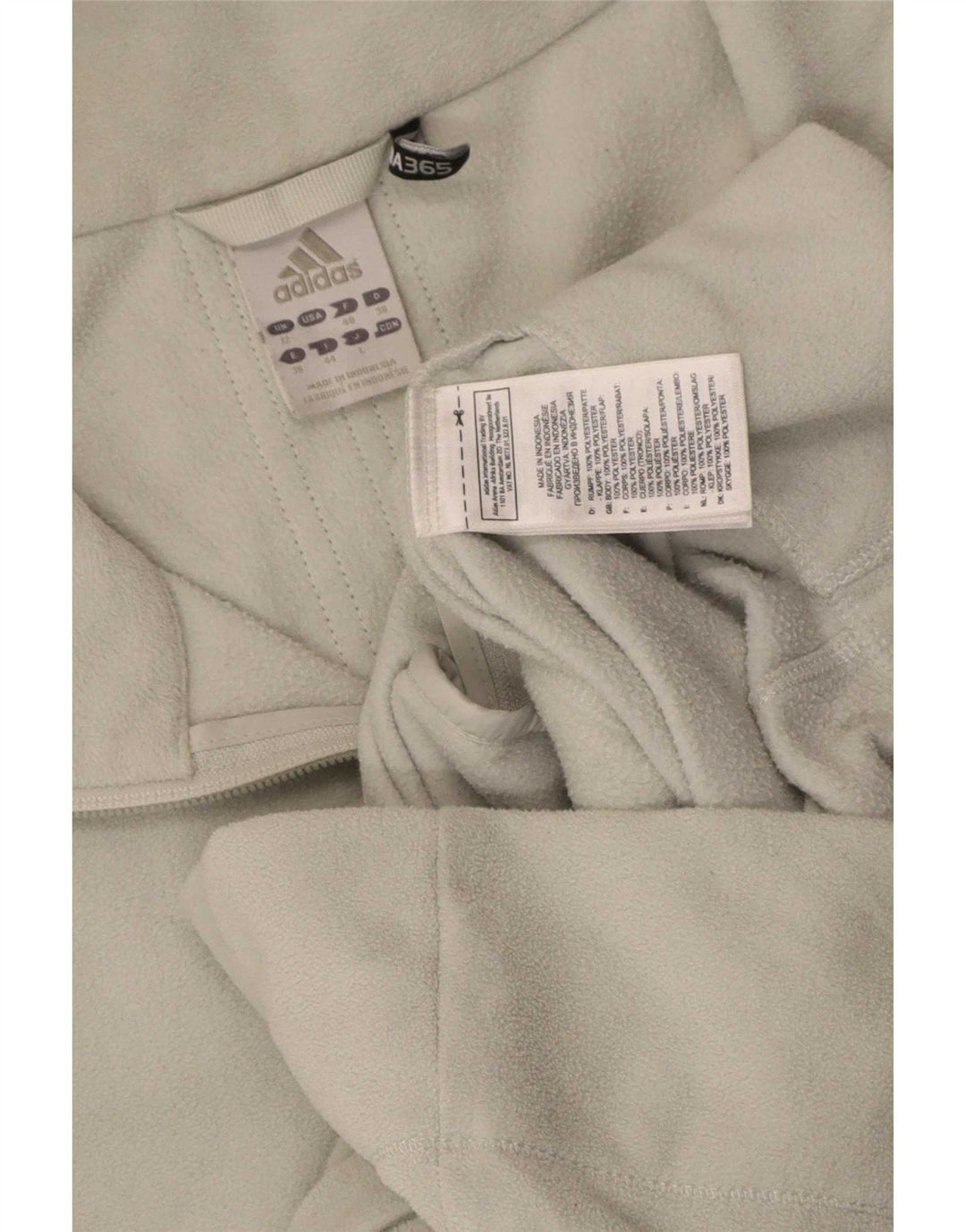 Adidas Veste polaire pour femme UK 12 Polyester rayé gris moyen