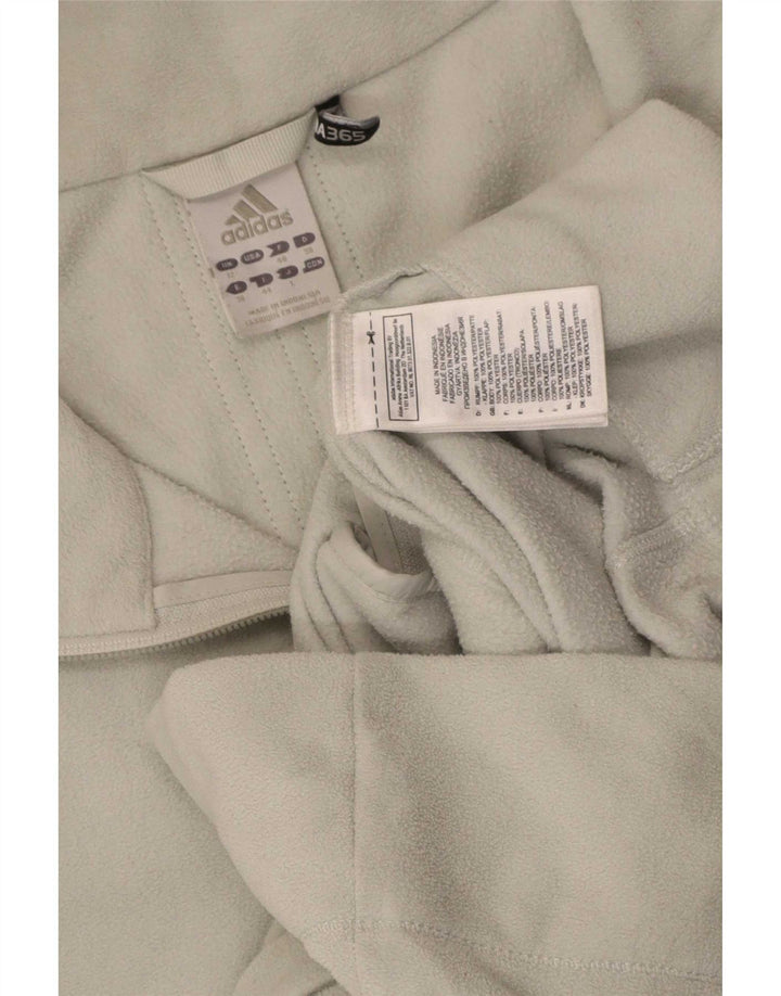 Adidas Veste polaire pour femme UK 12 Polyester rayé gris moyen