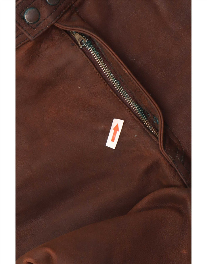 American Eagle Pantalon droit en cuir pour homme W36 L32 Marron