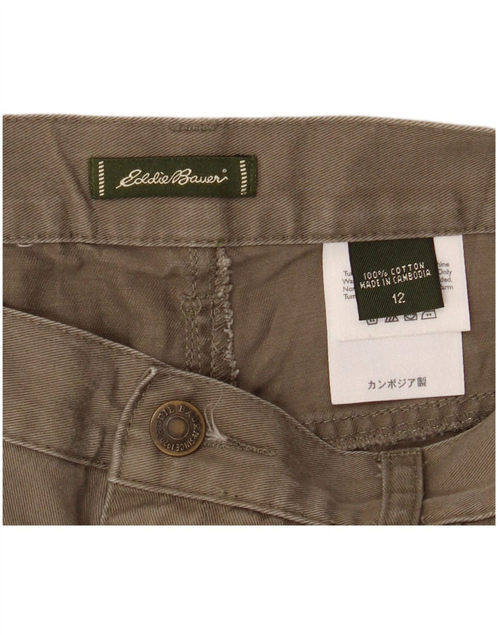 EDDIE BAUER Pantalon court taille haute pour femme US 12 Large W32 L24 Vert