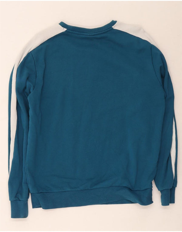 Puma Sweat-shirt en coton color block pour femme UK 44 Bleu moyen