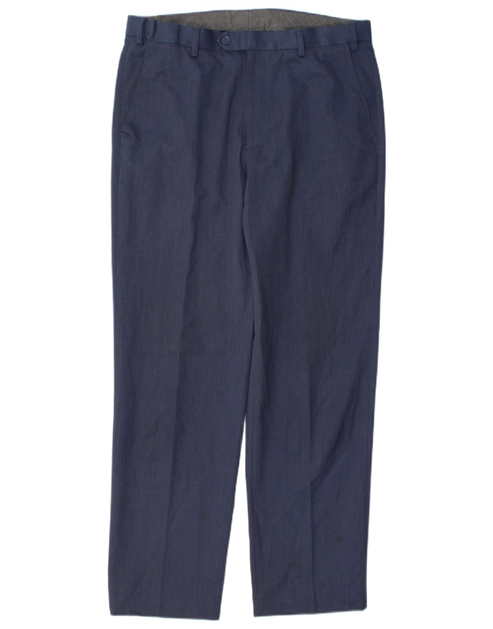 Marks & Spencer Pantalon de costume coupe classique pour homme W34 L31 Bleu marine Polyester