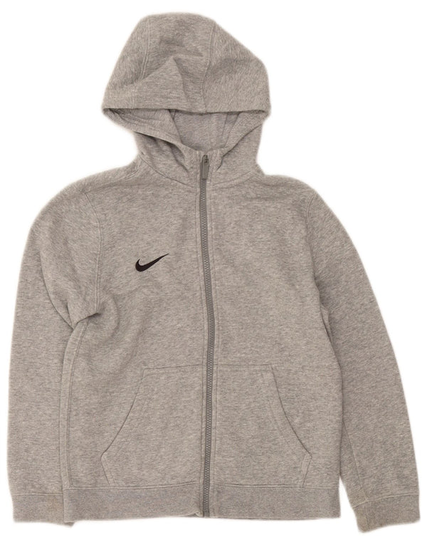 Nike Sweat à capuche zippé pour garçon 10-11 ans Gris moyen chiné en coton
