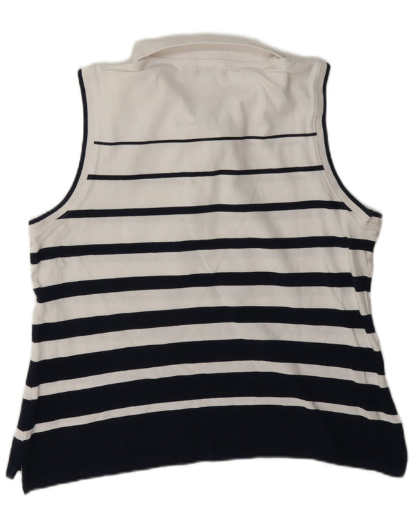 U.S. Polo Assn. Chemise sans manches pour femme UK 44 Grand coton rayé blanc