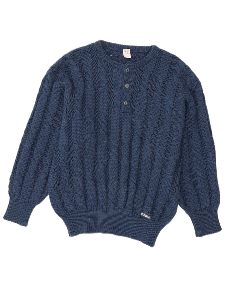 Colmar Pull Col Boutonné Homme Bleu Marine Moyen Laine