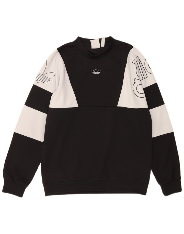 Adidas Sweat-shirt graphique pour homme en polyester color block noir moyen