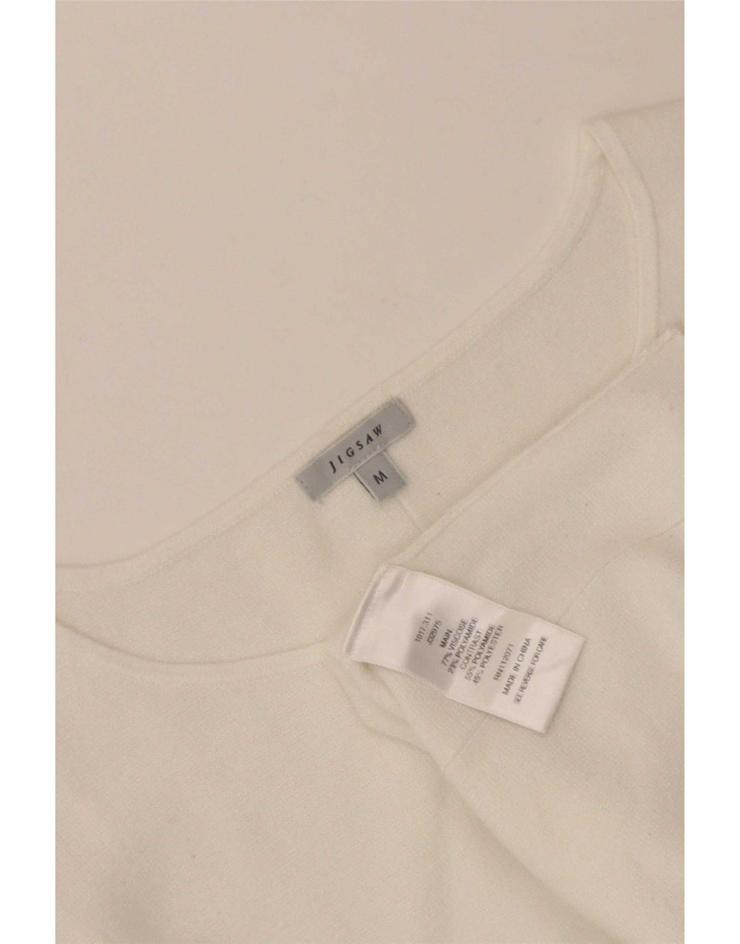 Jigsaw Haut à manches longues pour femme UK 42 Viscose blanc moyen