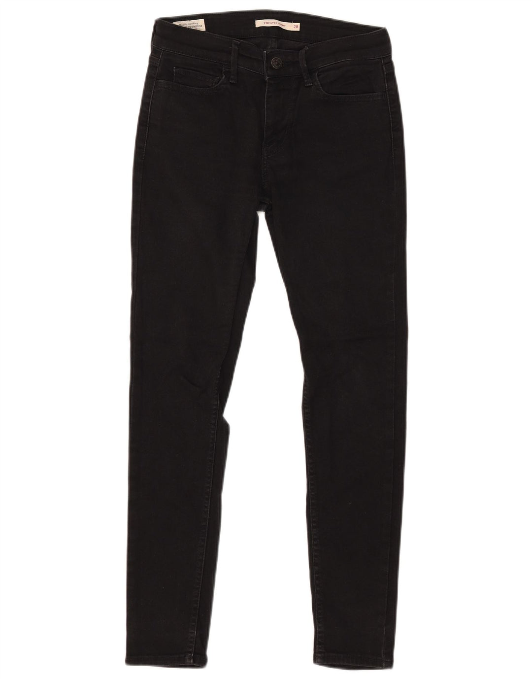 LEVI'S Jean Skinny 710 Taille Mi-Haute Femme W28 L28 Coton Noir