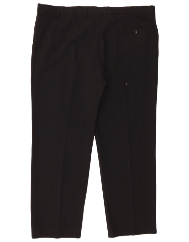 Marks & Spencer Pantalon de costume droit pour homme W42 L29 Noir Polyester