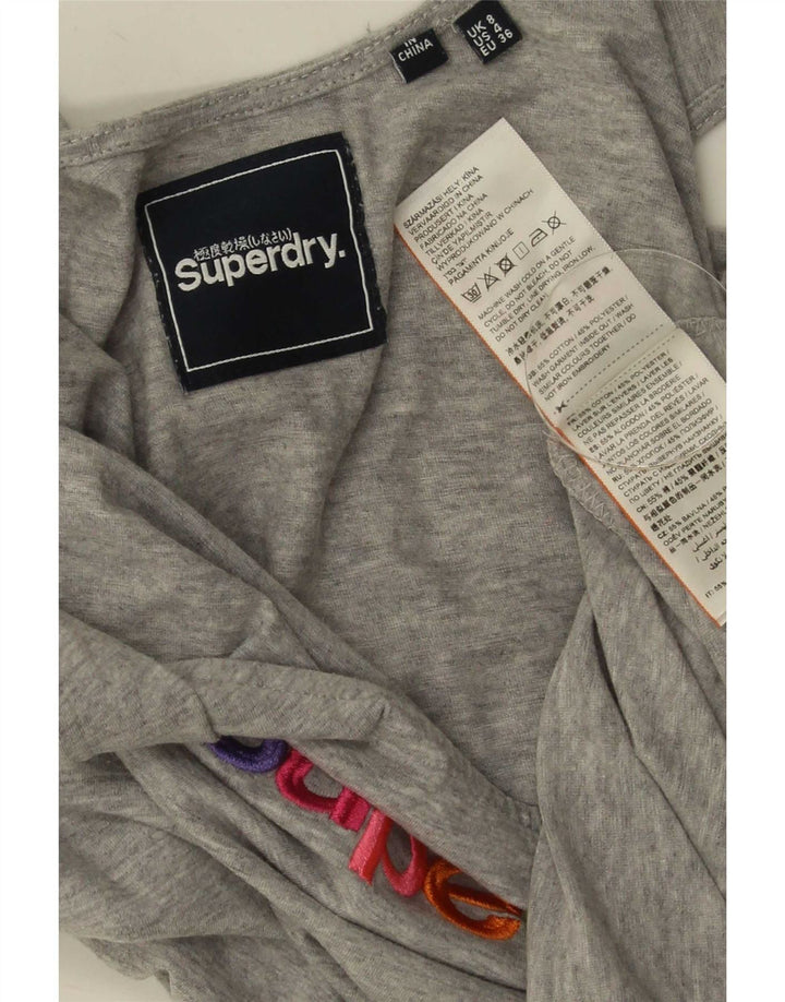 Superdry Débardeur Graphique Femme UK 8 Petit Gris Coton