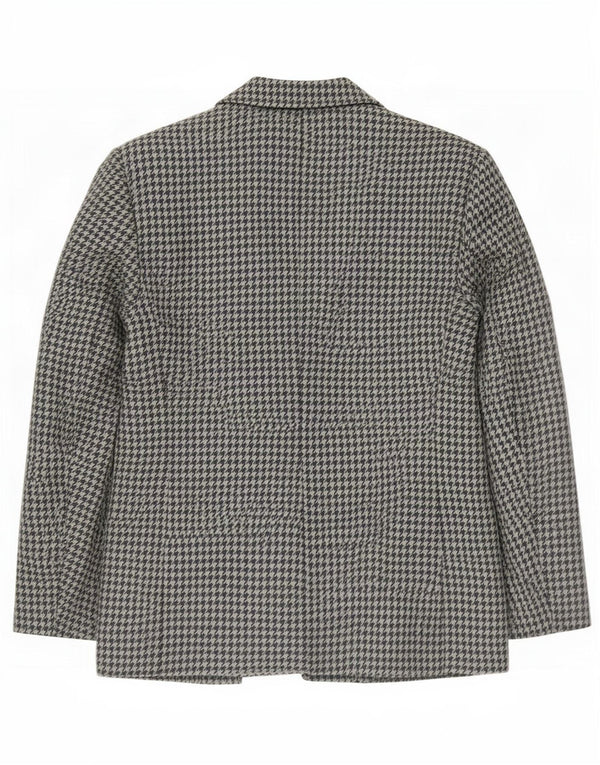 vintage Femme 2 Bouton Blazer Veste IT 46 Grand Pied-de-Poule Gris