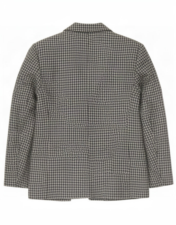 vintage Femme 2 Bouton Blazer Veste IT 46 Grand Pied-de-Poule Gris