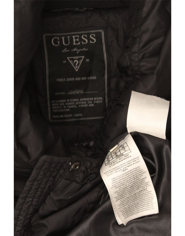 Guess Manteau rembourré pour femme UK 8 Small Noir Polyester