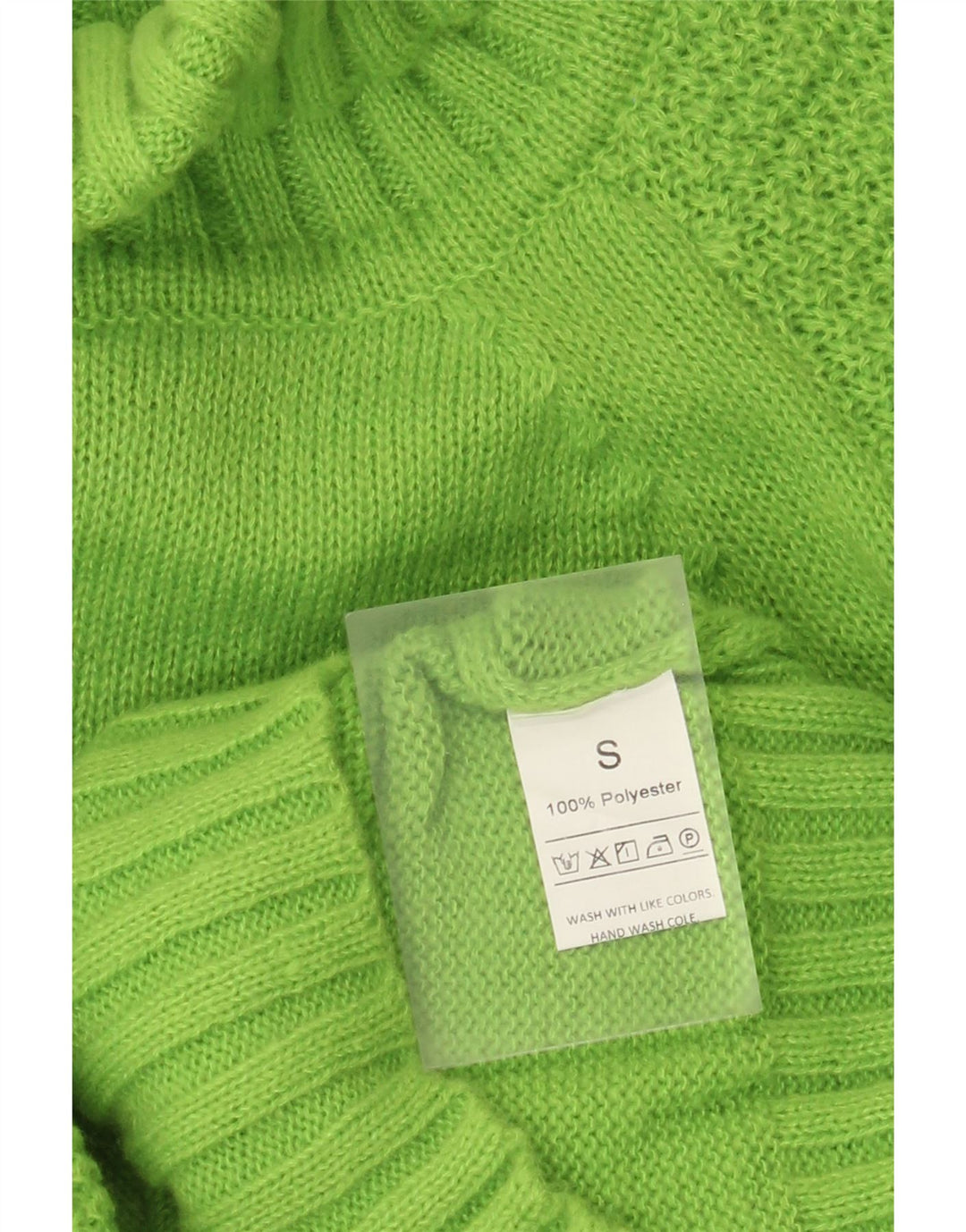 vintage Femmes Oversize Roll Neck Jumper Pull UK 10 Petit Vert