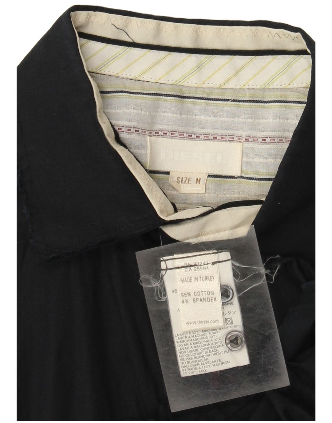 Diesel Chemise militaire à manches courtes pour homme en coton bleu marine moyen