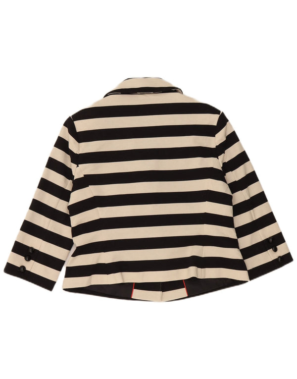 Marks & Spencer Veste blazer courte pour femme UK 14 Medium Noir Rayé