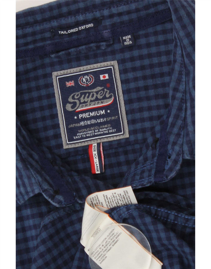 Superdry Chemise Homme 2XL Bleu Marine Vichy Coton